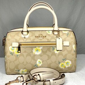 Coach Rowan Daisy Leather Satchel Crossbody - C2849
